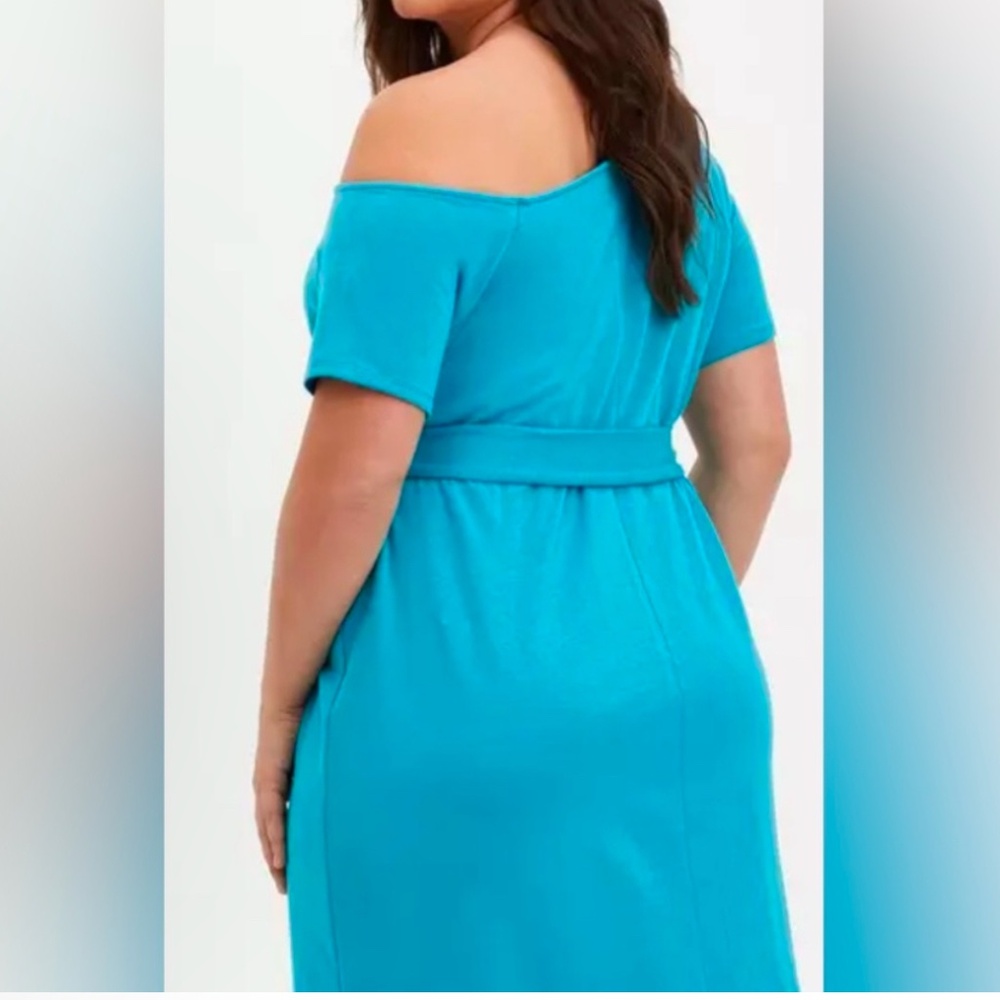 𝅺Torrid Teal Blue Off The Shoulder Dress Size 2X 18 20 Plus Size New